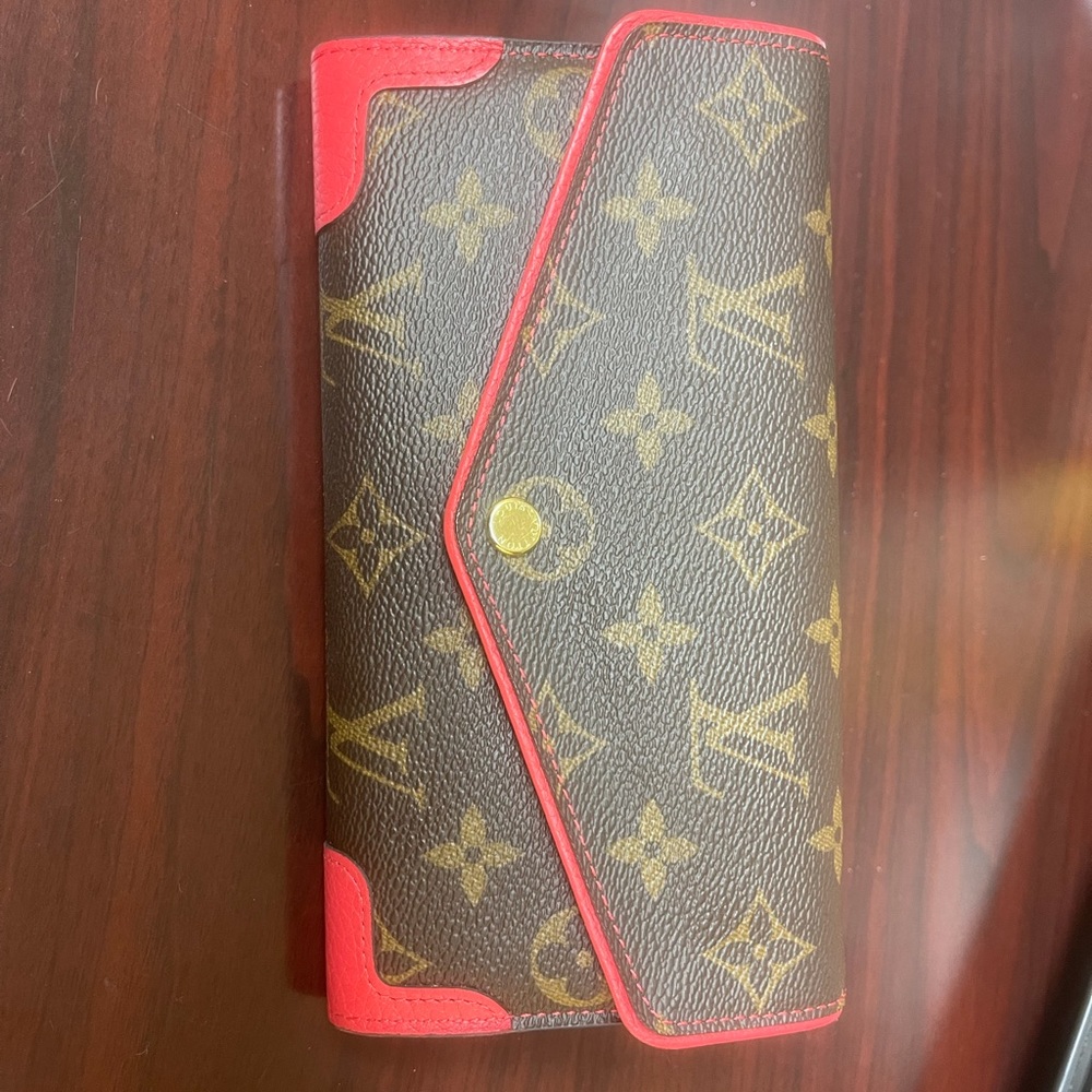 Red LV Retiro monogrammed wallet